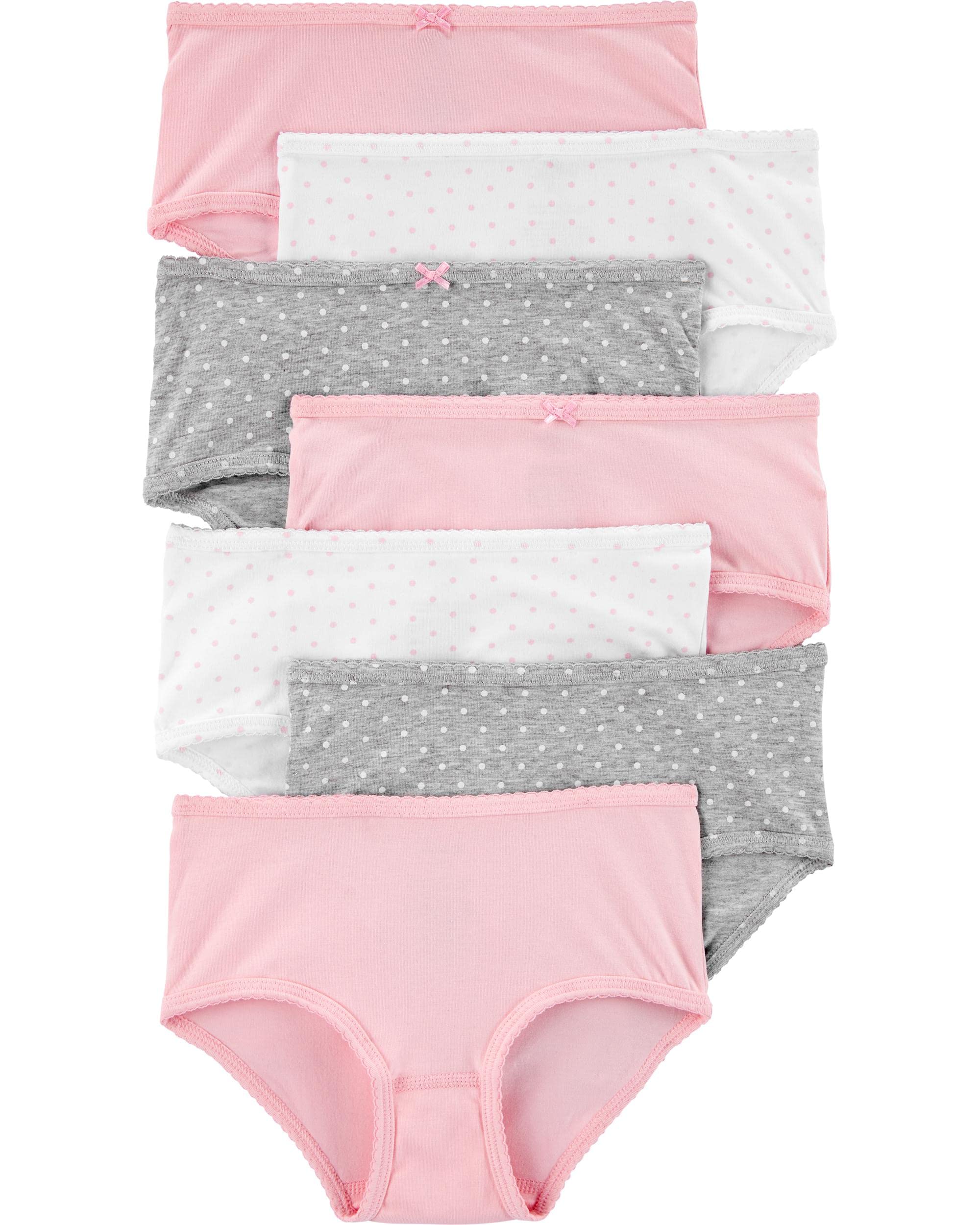 Carter's Little Girls Stretch Cotton Underwear 7 Pack (Pink(3H741910)/White/Grey