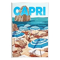 Capri Italian Summer Beach Island Wood Wall Art, Design by Ziwei Li