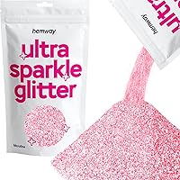 Hemway Premium Ultra Sparkle Glitter Multi Purpose Metallic Flake for Arts Crafts Nails Cosmetics Resin Festival Face Hair - Light Rose Gold - Microfine (1/256