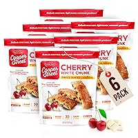 Cooper Street Italian Biscotti Cookies - Twice Baked Biscotti Style Cookie Biscuits in Delicious Cherry White Chunk Flavor | Crispy, Light and Healthy Cookies | Peanut & Dairy Free | Variation (5 Ounce (Pack of 6), White Chunk Michigan Cherry)