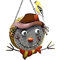 Metal Mesh Bird Feeder, Scarecrow with Hanging Chain, Holds Approximately 5 Cups Bird Seed