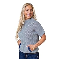 Hope & Henry Women's Short Puff Sleeve Sweater