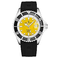 Men's 'Diver' Yellow Dial Black Rubber Strap Swiss Automatic Watch 17571.2330