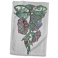 3dRose Stained Glass Effect Morning Glory September Birth Flower - Towels (twl-378392-1)