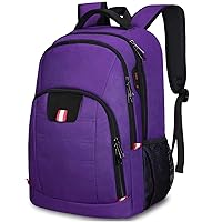 Della Gao Travel Laptop Backpack, Water Resistant Work Backpack with Laptop Compartment, Airline Approved Business Computer Backpack Fit 15.6 Inch Laptops for Men and Women, Purple