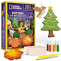 NATIONAL GEOGRAPHIC Modeling Clay Arts & Crafts Kit - Air Dry Clay for Kids Craft Projects, Clay Christmas Ornament Kit, DIY for Kids 8-12, (Amazon Exclusive)
