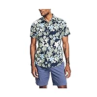 Nautica Men's Sustainably Crafted Printed Linen Short-Sleeve Shirt