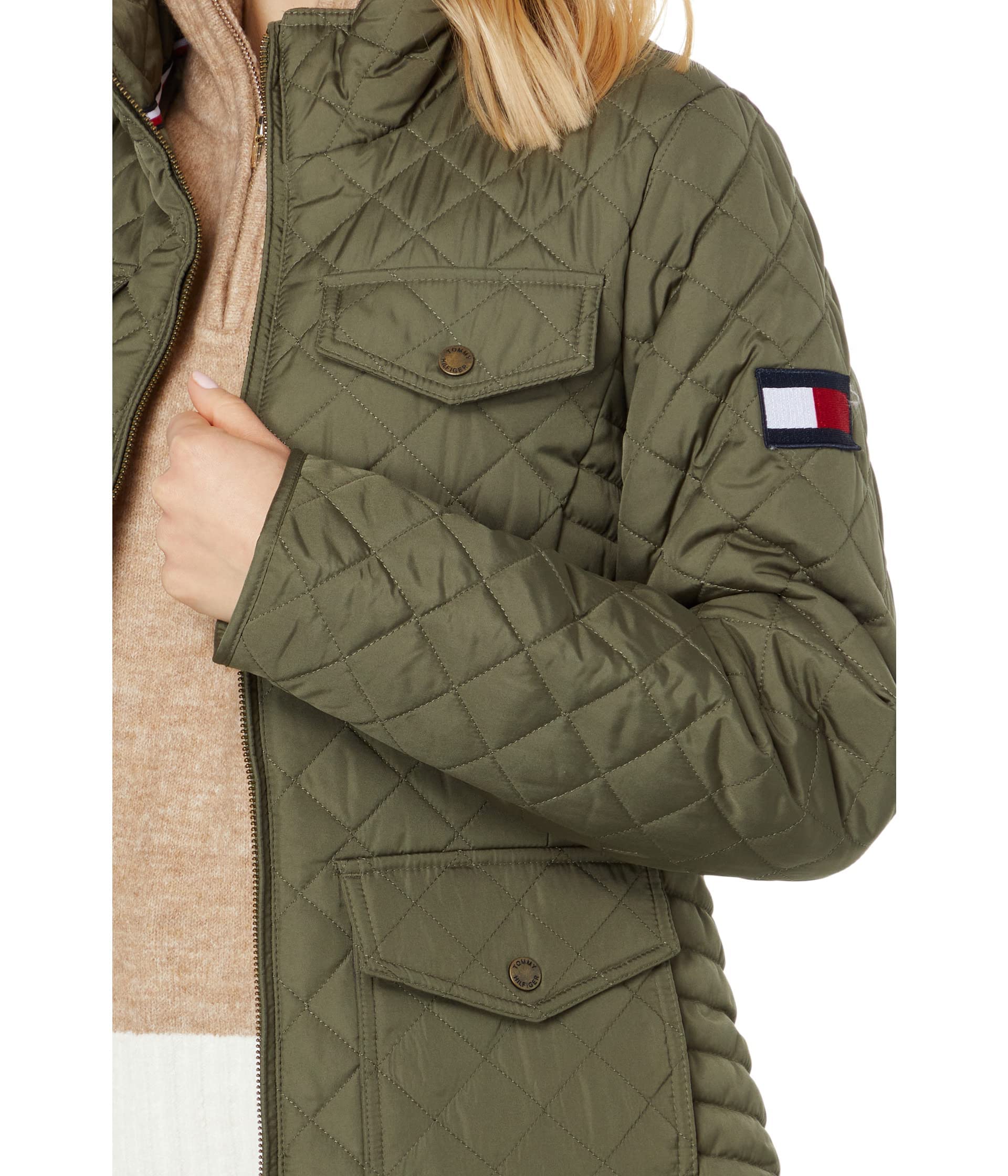 Tommy Hilfiger Quilted Fall Fashion, Lightweight Jacket Women