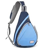 ZOMAKE Sling Bag for Women Men:Small Crossbody Sling Backpack - Mini Water Resistant Shoulder Bag Anti Thief Chest Bag Daypack for Travel Hiking Outdoor Sports(Navy Blue/Azure)