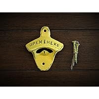 Retro Style Beer, Soda, Pop Bottle Opener, Cast Iron Wall Mounted, Summer Squash or Pick from over 40 Colors, Bar Accessory, Indoor Outdoor
