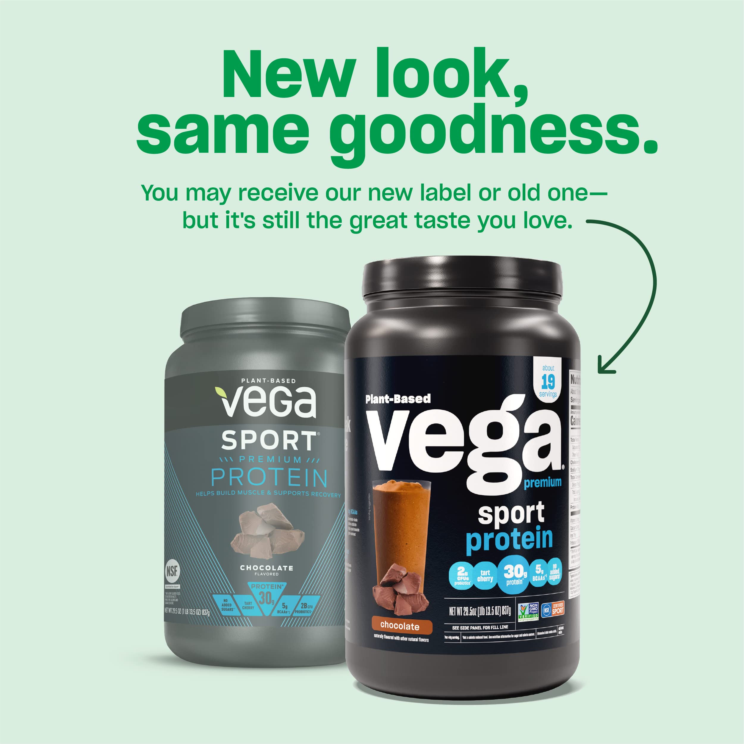 Vega Sport Premium Vegan Protein Powder, Chocolate - 30g Plant Based Protein, 5g BCAAs, Low Carb, Keto, Dairy Free, Gluten Free, Non GMO, Pea Protein for Women & Men, 4 lbs (Packaging May Vary)