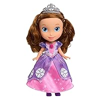 Sofia the First Royal Sofia Doll, 10.5-inches, Brown Hair, Pink and Purple Dress, Preschool, Kids Toys for Ages 3 Up by Just Play