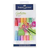 Faber-Castell Gelatos Colors Set, Brights - Water Soluble Pigment Crayons - 12 Bright Colors