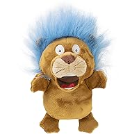 goDog Crazy Hairs Lion Silent Squeak Plush Dog Toy, Chew Guard Technology - Tan, Small