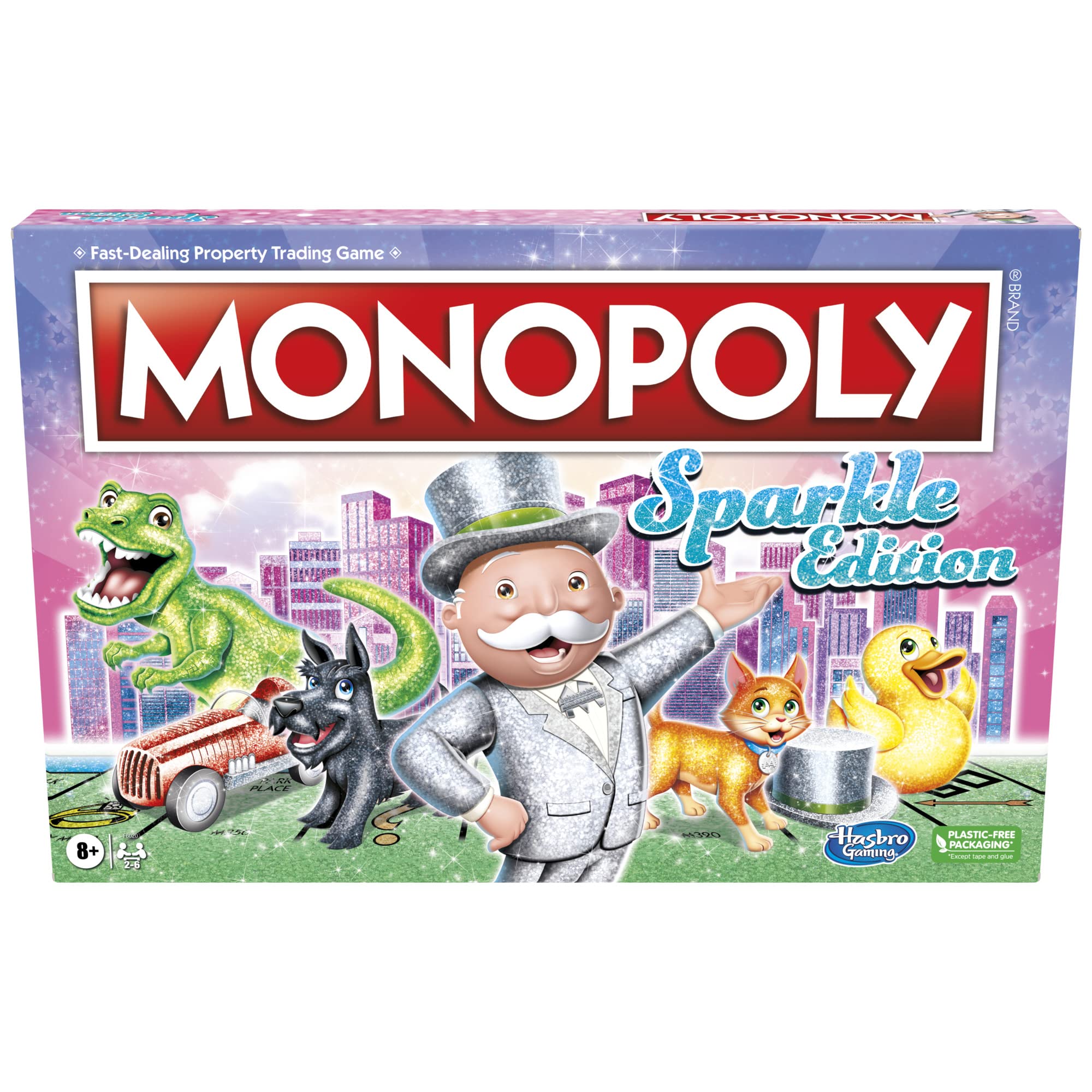 Monopoly Sparkle Edition Board Game, Family Games, with Glittery Tokens, Pearlescent Dice, Sparkly Look, (Amazon Exclusive), 2-6 players