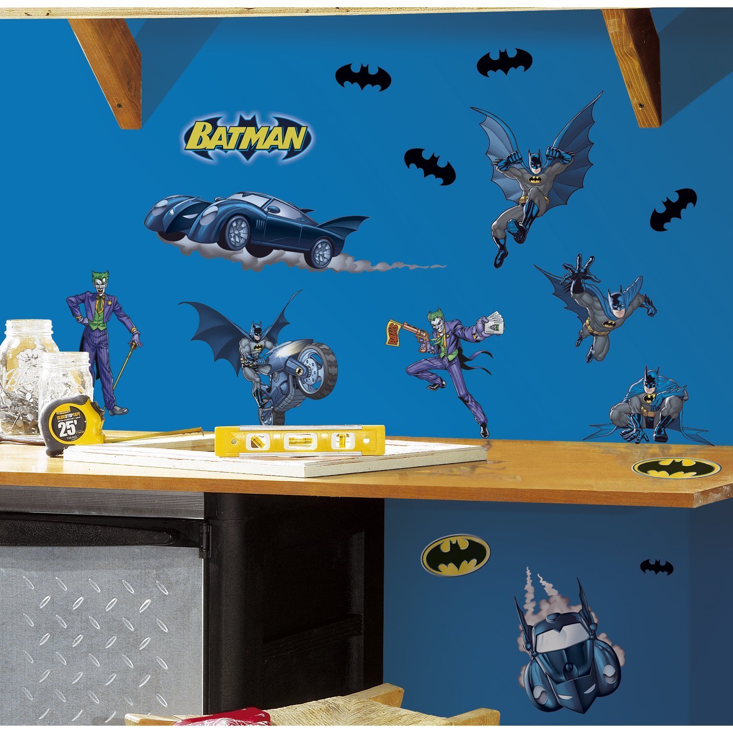 RoomMates RMK1148SCS Batman Gotham Guardian Peel and Stick Wall Decals