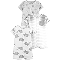 Simple Joys by Carter's Unisex Babies' Snap-Up Rompers, Pack of 3