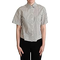 Dolce & Gabbana - BEST SELLERS - White Black Striped Shirt Blouse Top - IT40|S