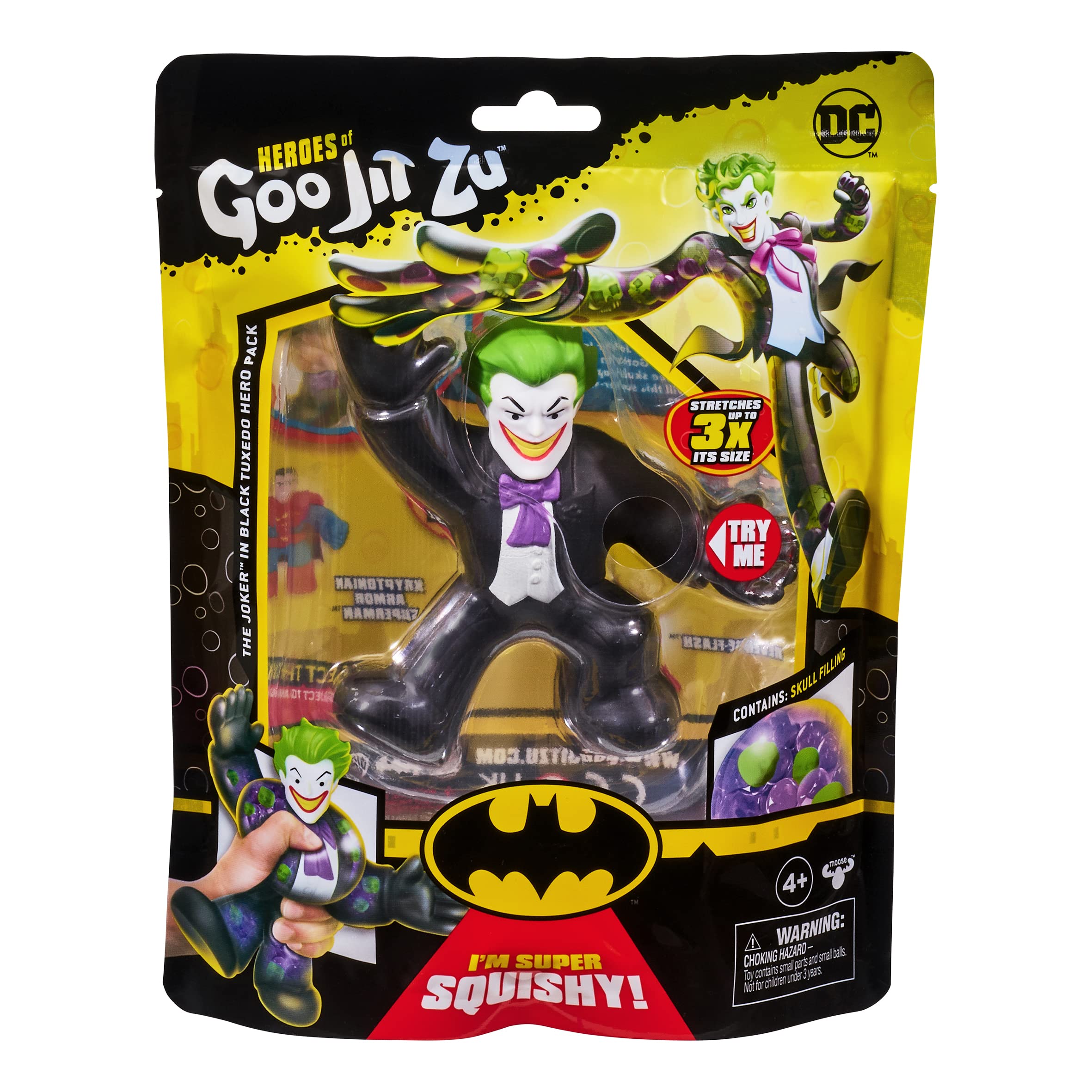 Heroes of Goo Jit Zu DC Hero Pack - The Tuxedo Joker - Squishy, Stretchy, and gooey Hero. Multicolor 41290