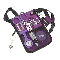 ASA Techmed Nurse Fanny Pack Pocket Organizer Pouch Hip Bag Medical Organizer Belt with Nursing Tools Included (Purple)