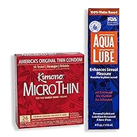 MicroThin Condoms (Pack of 24) with Aqua Lube 4 Fl Oz