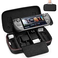 ivoler Carrying Case Designed for Steam Deck/Steam Deck OLED, Protective Hard Shell Carry Case Built-in AC Adapter Charger Storage, Portable Travel Carrying Case for Steam Deck Console & Accessories
