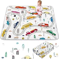 Wesiti Car Portable Baby Play Mat 50 x 50 Washable Foldable Crawling Mat Non Slip Cushioned Kids Play Mats Pad for Floor Playpen Toddler Infants Tummy Time Activity