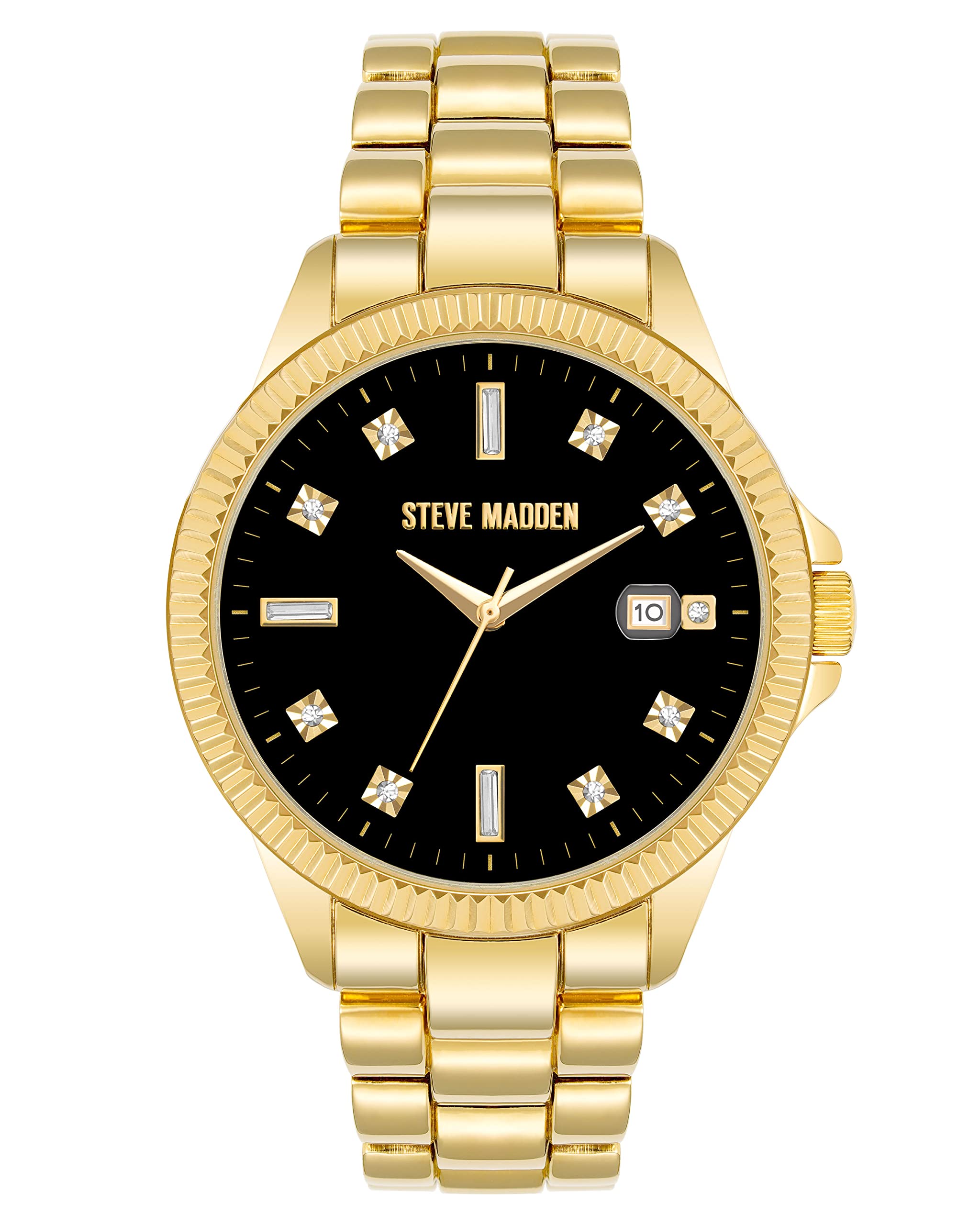 Steve Madden Women's Genuine Crystal Accented Bracelet Watch, SM/1072