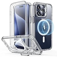 ESR for iPhone 14 Pro Max Case, MagSafe Compatible, Full Body Shockproof Case, Military-Grade Protection, Magnetic Phone Case for iPhone 14 Pro Max, Shock Armor Kickstand Case (HaloLock), Clear