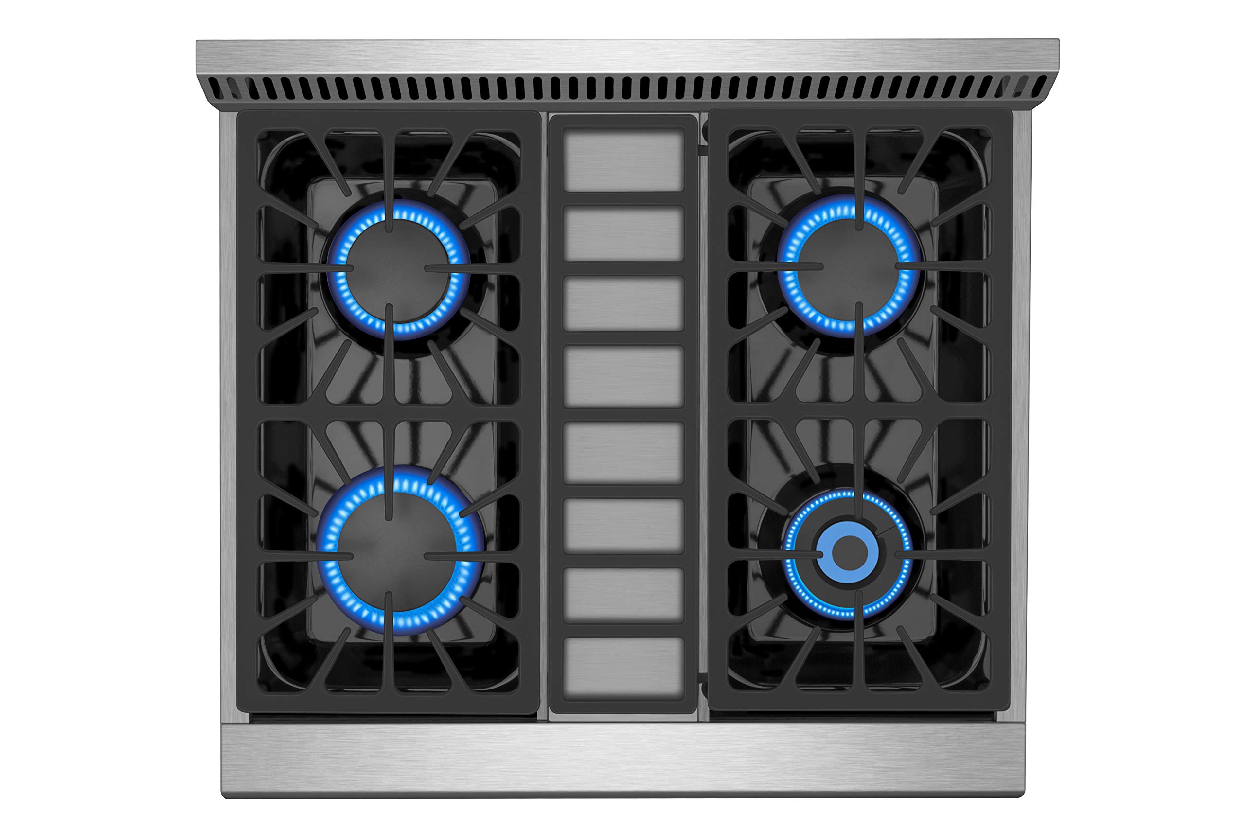 Empava Slide-in Single Oven Gas Range 30 in 4.2 cu. Ft,Pro-Style with 4 Sealed Ultra High-Low Burners-Heavy Duty Continuous Grates in Stainless Steel,CSA Certified, 30 Inch