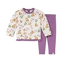 Burt's Bees Baby Baby Girls' Top and Pant Set, Tunic and Leggings Bundle, 100% Organic Cotton