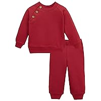 Lilax Toddler and Baby Boy Outfit Set, Solid Sweatshirt & Sweatpants for Daily Wear and Playwear Pant Set