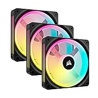 iCUE LINK QX120 RGB 120mm Magnetic Dome RGB Fans - Triple Fan Starter Kit with iCUE LINK System Hub - Black