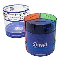 Save Spend Share Money Jar | Three-Part Money Tin Teaches Kids Financial Management - Deposit Coins and Bills