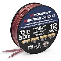 Monster M-Series 12 AWG Speaker Wire: Advanced Performance Speaker Cable 50 FT Spool with Oxygen-Free Copper Speaker Wire Construction - Easy to Strip & Install Speaker Cables