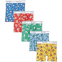 Fruit of the Loom Boys' Toddler 5 Pack Assorted Print & Solid Boxer Briefs