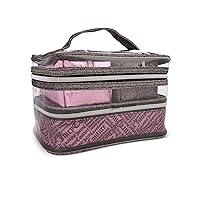 Juicy Couture Women's Cosmetics Bag - Travel Makeup and Toiletries Train Case Nested Bag Set, Black