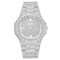 Gosasa Luxury Unisex Crystal Diamond Watches Quartz Digital Calendar Rose Gold Silver Stainless Steel Watch