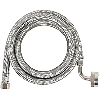 Dishwasher Hose with 90 degree FGH Elbow, Water Supply Line, 5 Feet, Premium Braided Stainless Steel with PVC Core