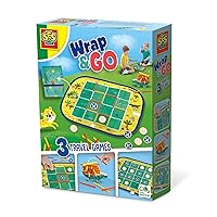 02235 Wrap&Go Travel Games - Four in a Row - Dots and Boxes - Pack Croco - 3 in 1, Four in a Row, Dots and Boxes and Pack Croco, Age 4+