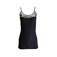 EGI ® Exclusive Collections Merino Wool Blend Sleeveless Top with Tulle Trim. Proudly Made in Italy.