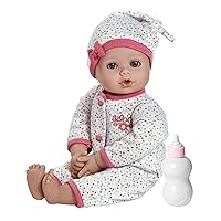 Adora PlayTime Baby Dot Doll with Exclusive Powder Scent, 13” Realistic Baby Doll in GentleTouch Vinyl with Removable Pink Empire Dress and Accessories, Birthday Gift for Ages 1 and Up