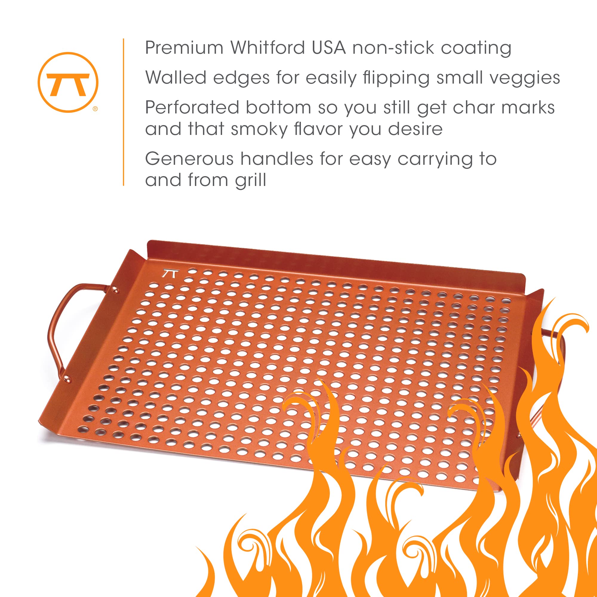 Outset QN71 Large Grill Grid with Handles, Copper Non-Stick