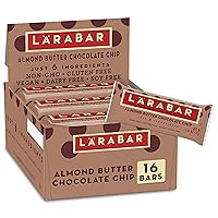 LÄRABAR Almond Butter Chocolate Chip, Gluten Free Vegan Bars, 16 ct
