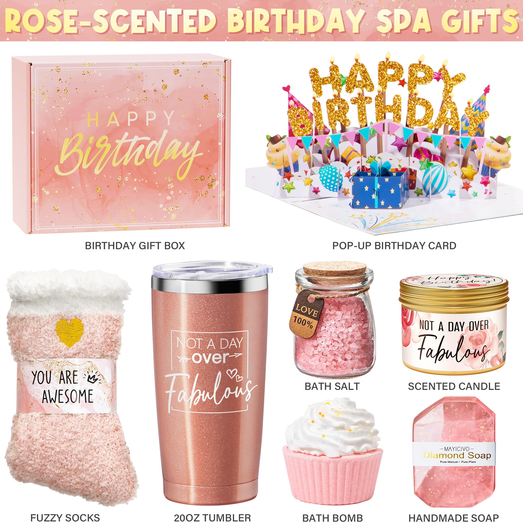 Birthday Gifts for Women Best Friend – Gifts for Her – Spa Tumbler  Relaxation Gift Set for Women - Birthday Gift Basket for Women Friends  Female Sister Mom – Unique Gifts for