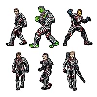 Marvel Jewelry Unisex Adult Avengers End Game 6 Character Pack Pin, Red/Grey/Black, One Size