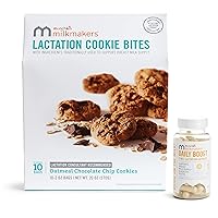Milkmakers® Oatmeal Chocolate Chip Lactation Cookie Bites and 2-in-1 Supplements - Supports -Breast Milk Supply and Healthy Ducts