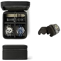 TAWBURY Fraser 2 Watch Case with Storage (Black) with a Set of 2 X-Small Pillows to Fit 5.5-6.5