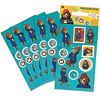 01.70.15.037 Paddington Bear Movie Party Bag Sticker Pack (6 Sheets), Blue, 12.5cm x 7.5cm
