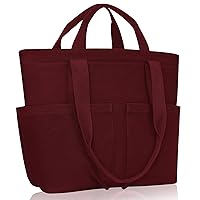 Large Heavy Duty Canvas Tote Bag for women with Water Resistant and Multi-pocket for Teacher Nurse Office Work